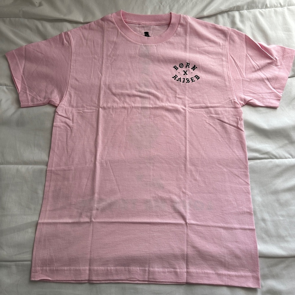 BORN X RAISED Pink Graphic Short Sleeve Tee